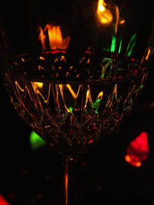 Christmas Tree Through a Wine Glass by Cliff
