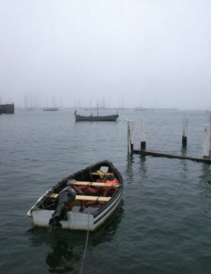 Boats in the mist by Richard B