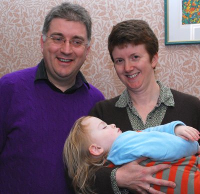 Clare, Michael and zonked-out Georgina