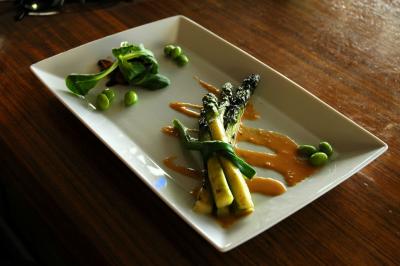 Grilled Asparagus at JRDN Restaurant. Pacific Beach, California