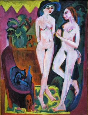 Two Nudes in a Room- Ernst Ludwig Kirchner 1914