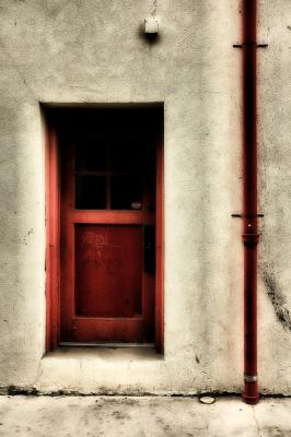 Red Door with Pipe