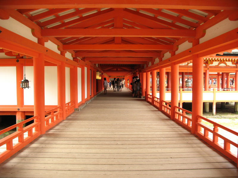 Entering Itsukushima Shrine
