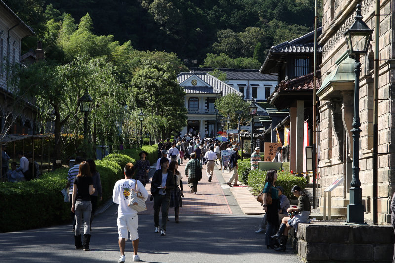Meiji-Mura street busy with tourists