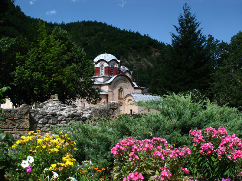 Flowers in the garden of the Peć Patriarchate