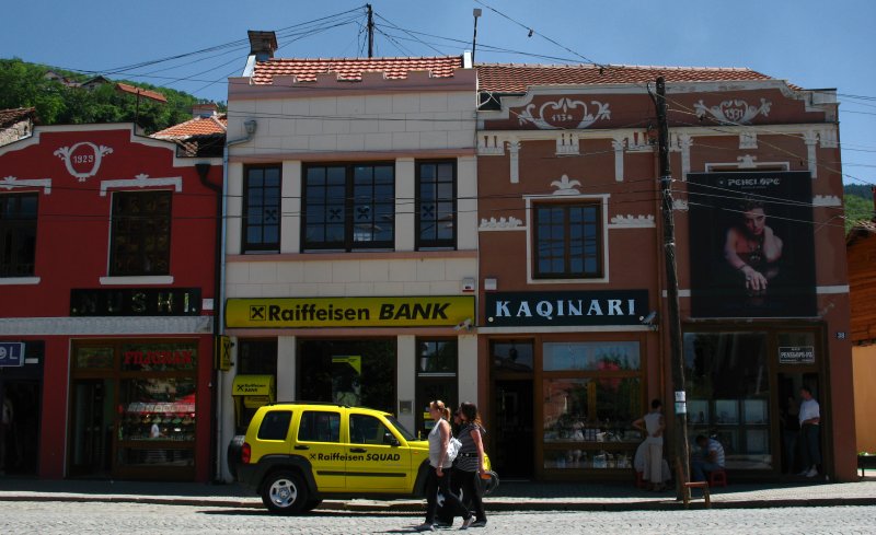 Shopfronts in downtown Prizren
