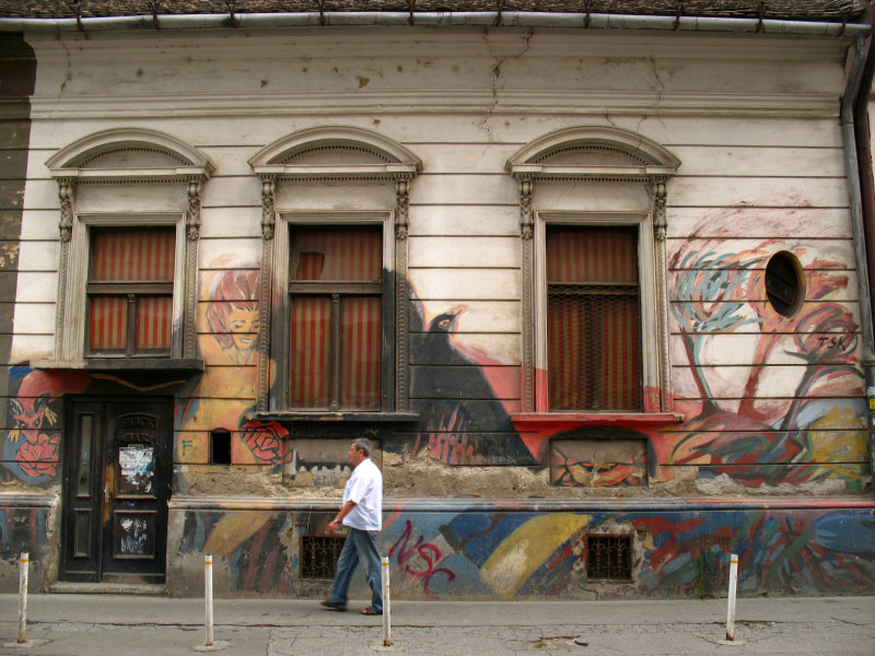 Urban artwork on an old facade