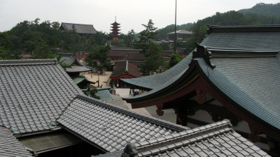 Rooftops of the Treasure House and far Sanjō-kaku