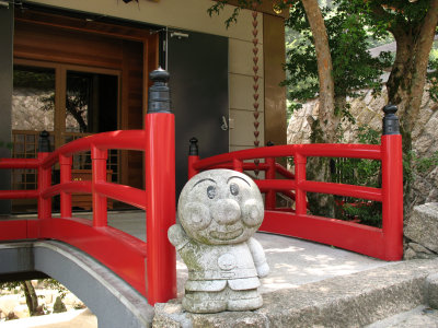 Anpanman makes an appearance at the shrine