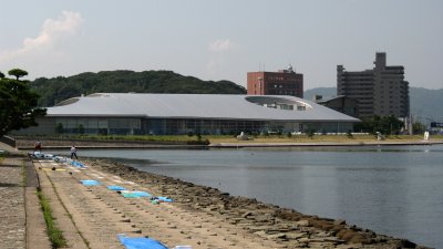 The sloping form of Shimane Prefectural Art Museum