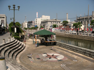 Refurbished plaza on the Kyōhashi-gawa