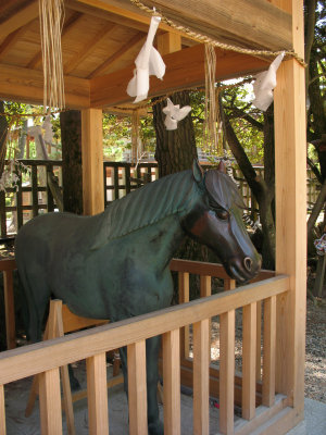 Sculpture of the sacred horse kami