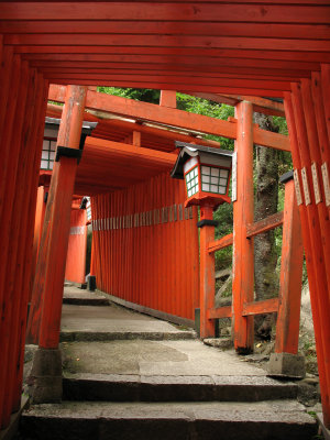 Walking up through the vermilion gates
