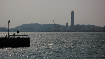 Pier with Shimonoseki skyline beyond