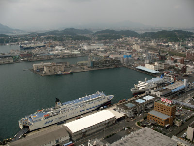 Shimonoseki port terminal from above