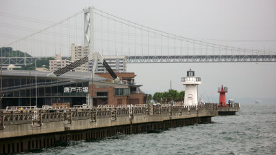 Lighthouses in Karato with Kanmon-bashi