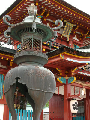Copper lantern beside the main gate
