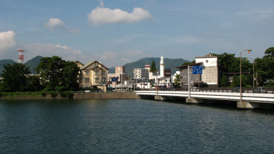 Central Hagi from across the Matsumoto-gawa