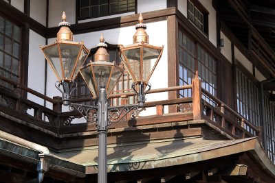 Vintage streetlamp beside the bathhouse