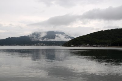 View across the mist-enshrouded island