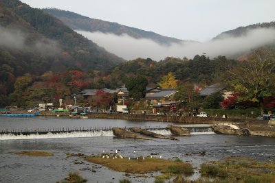 View up the Katsura-gawa in Arashiyama