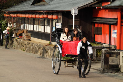 Girls on a rickshaw ride, Arashiyama