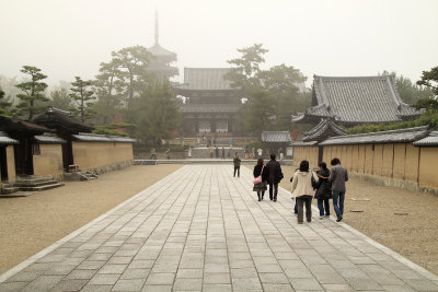 Entering the main precinct of Hōryū-ji