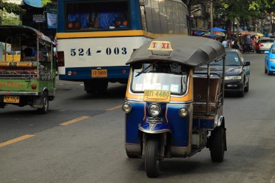 Tk-tk in Bangkok's traffic