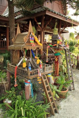 Pair of miniature raised temples in Bo Phut