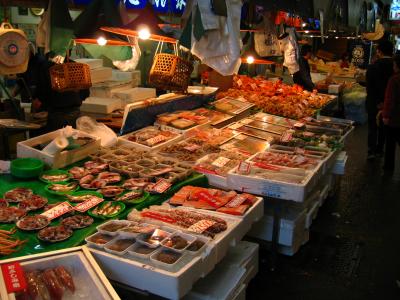 Assorted seafood in Ōmichō Market