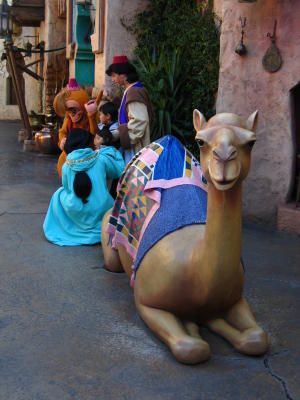 Camel model and Aladdin characters