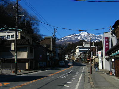 The non-descript main drag of Nikkō