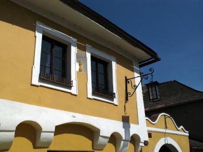 Lantern outside an old house