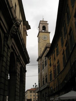 Clock tower at the end of Corso Italia