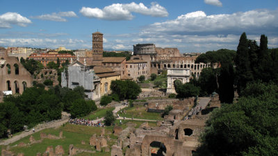 Overview of the eastern end of the Forum