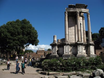 Walking by the Temple of Vesta