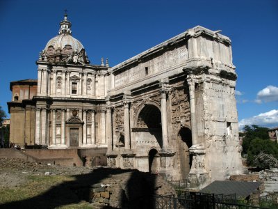 Arch of Septimius Severus and nearby church