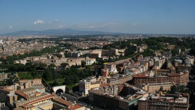Gianicolo and distant Trastevere from the cupola