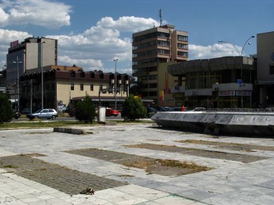 Communist-era buildings around the main square