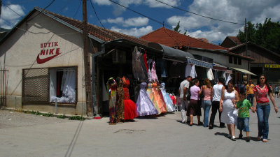 Locals strolling the bazaar