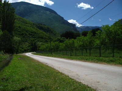 The empty road into Rugova Gorge