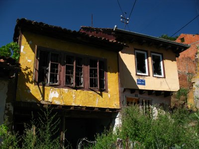 Gutted houses in the former Serbian quarter