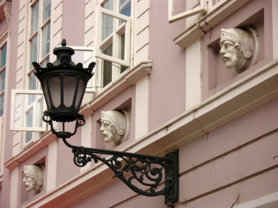 Lantern and architectural detail, Dunavska