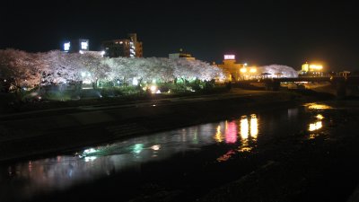Nighttime along the Asuwa-gawa