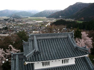 View over Ōno below with adjacent tower