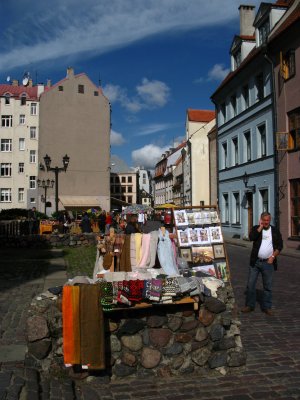 Souvenir stand along Skārņu iela