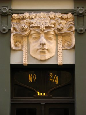 Art Nouveau detail above a doorway