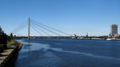 View up the Daugava to Vanu Bridge