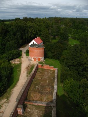 Above a stretch of ruins and out tower