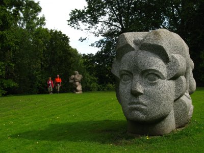 Giant head in Tautasdziesmu Park